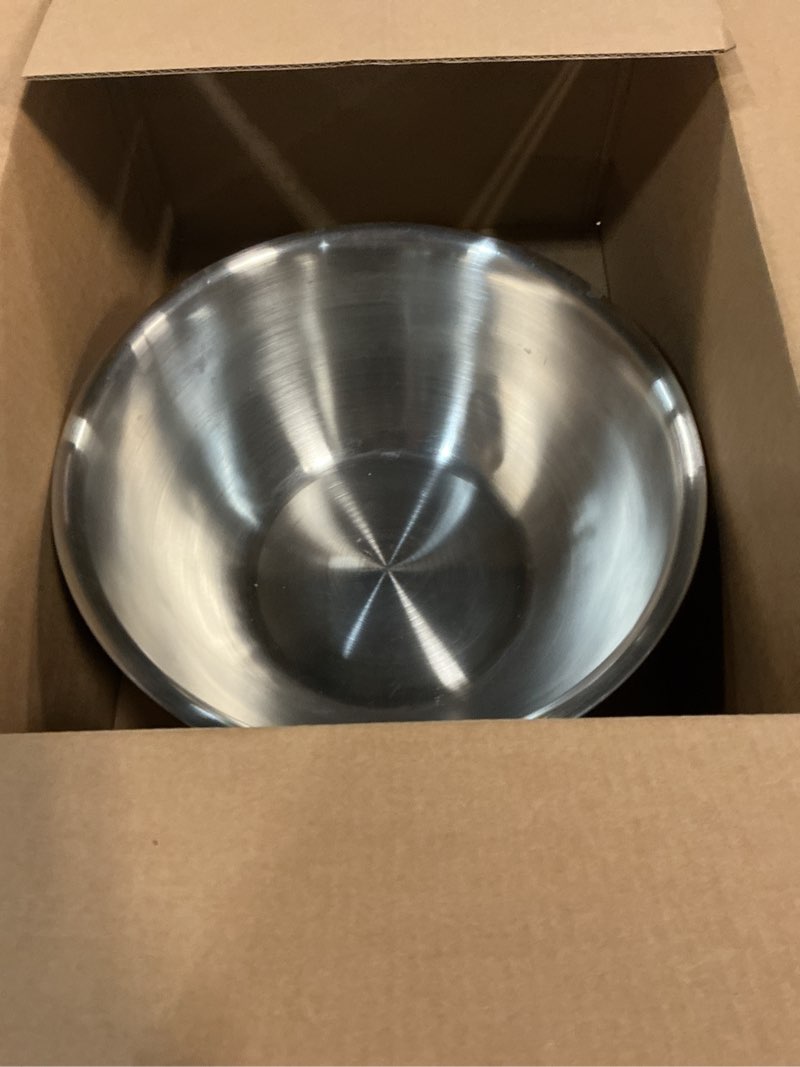 Condition photo showing As Is for Fox Run Stainless Steel Mixing Bowl, Purple, 10.75 Quart Purple 10.75 Qt