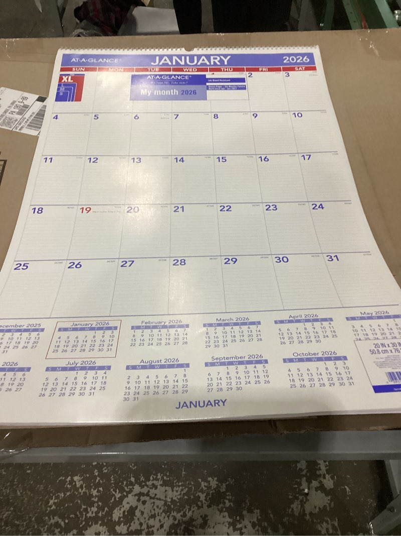 Condition photo showing Good Condition for AT-A-GLANCE 2026 Wall Calendar, 20" x 30", Extra Large (PM42826) 2026 New Edition 20"W x 30"H