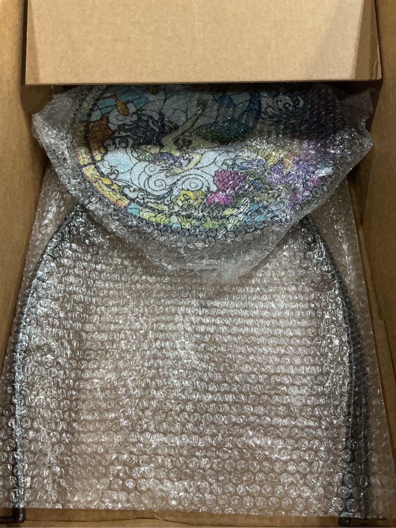 Condition photo showing Good Condition for Outdoor Side Table Round Small Mosaic Patio Accent Indoor End Plant Coffee Tea Table for Yard Patio Porch Garden Living Room, Bedroom(Mermaid Style,14 Inch) 14 Inch Mermaid Style