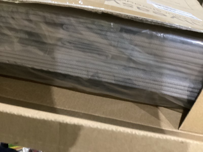 Condition photo showing New/Like New for Onlyeasy Extra Large Cloth Storage Bins Foldable Cube Storage Bin 4 Pack - Fabric Cube Organizers Container Drawers with Dual Handles for Shelves, 13" W x 15" D x 13" H, Linen-Like Grey, 7MXDBXL04PLP 4 Pack XXL-13"x15"x13" Linen Grey - Leather Handles XXL