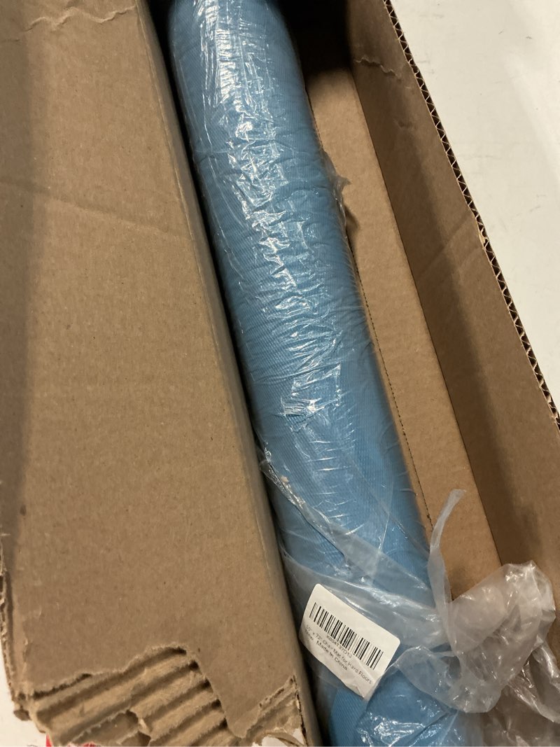 Condition photo showing Good Condition for similar chair mat for hardwood & tile floor, 50x72 heavy duty office chair mat for rolling chairs, anti slip, non-curve, floor protector for home office, blue white 47\" x 60\" blue&white