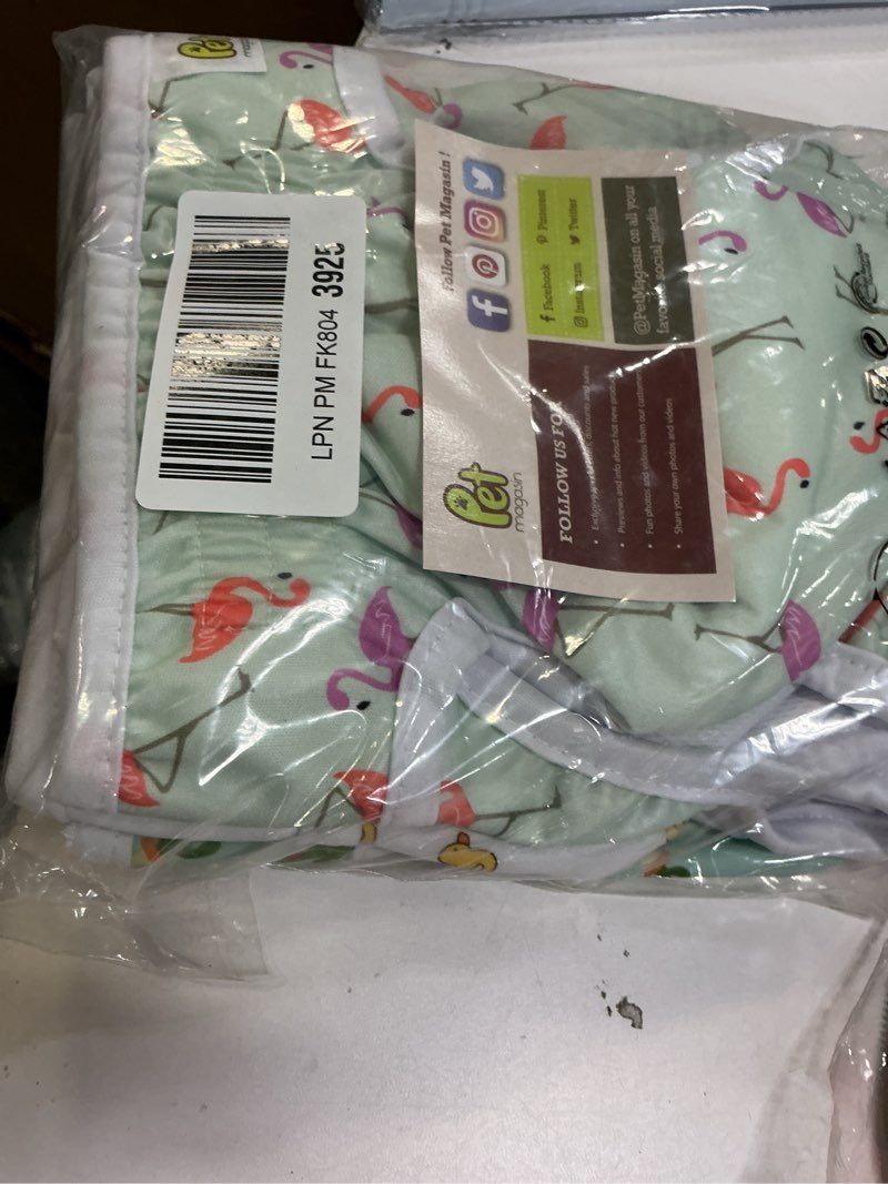 Condition photo showing Good Condition for Pet Magasin® Super Absorbent Reusable Dog Diapers for Females (3-Pack) - Ideal Heat Solution, Washable Doggie Diapers for Female Dog - Perfect Doggie in Heat & Period (Trending, M (14”-19” Waist)) Trending Medium (14”-19” Waist)