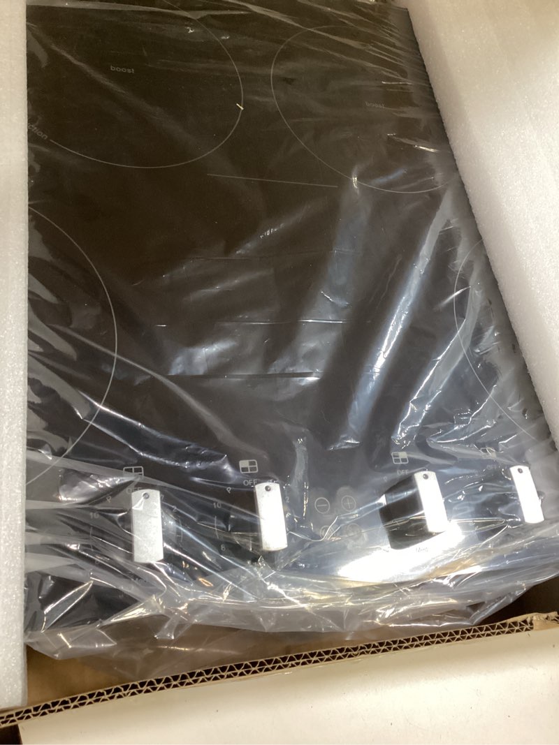 Condition photo showing Good Condition for 30 Inch Built-in Induction Cooktop 4 Burners, 7800W Induction Stove with Bridge-SYNC, Booster, 10 Power Levels, Timer, Child Lock, Knob Control, Black, Hardwired 220-240V 30 inch-K