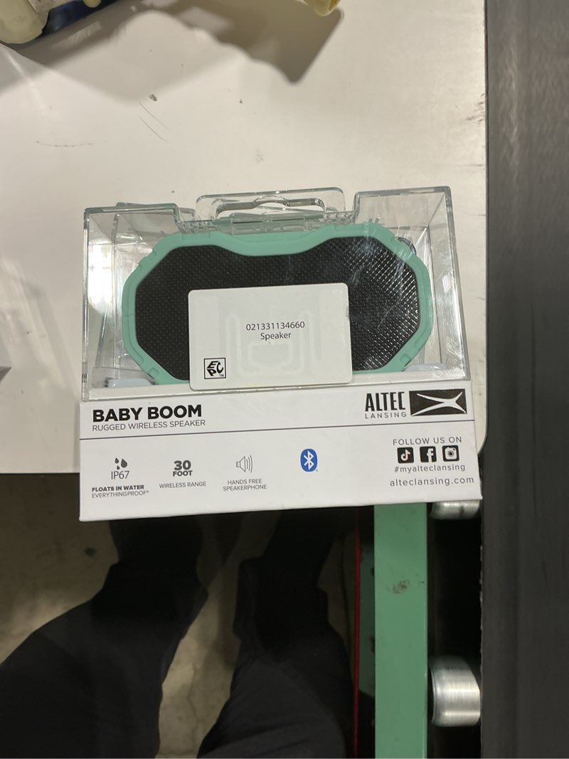 Condition photo showing Good Condition for altec lansing baby boomwireless portable bluetooth speaker, mint gray