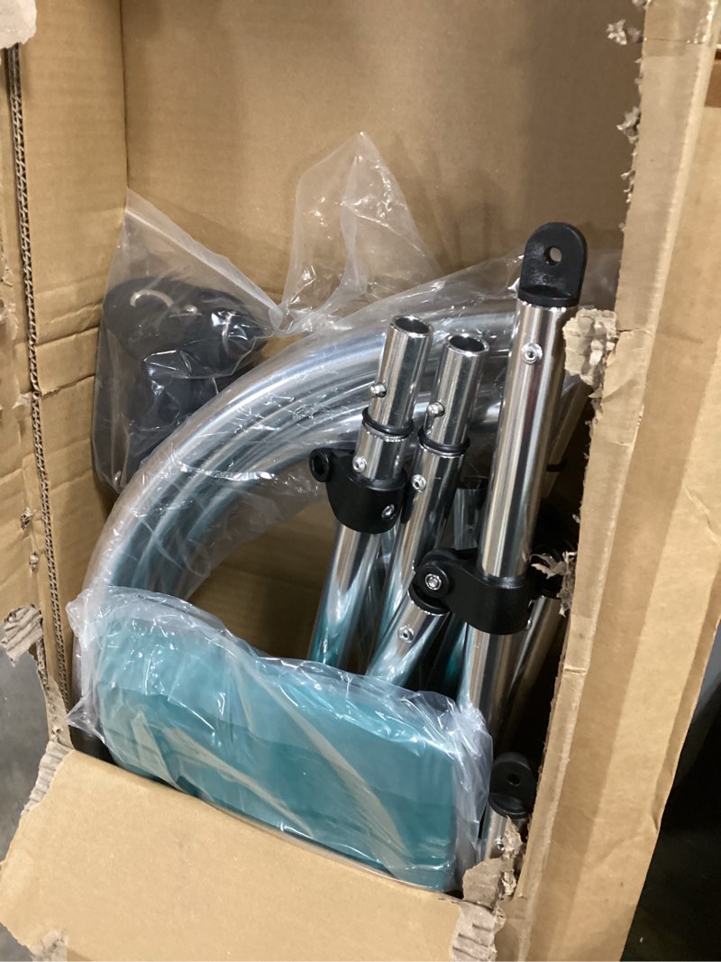 msc 3 bow 4 bow bimini top boat cover with rear support pole and storage boot(teal, 3 bow 6'l x 46" 