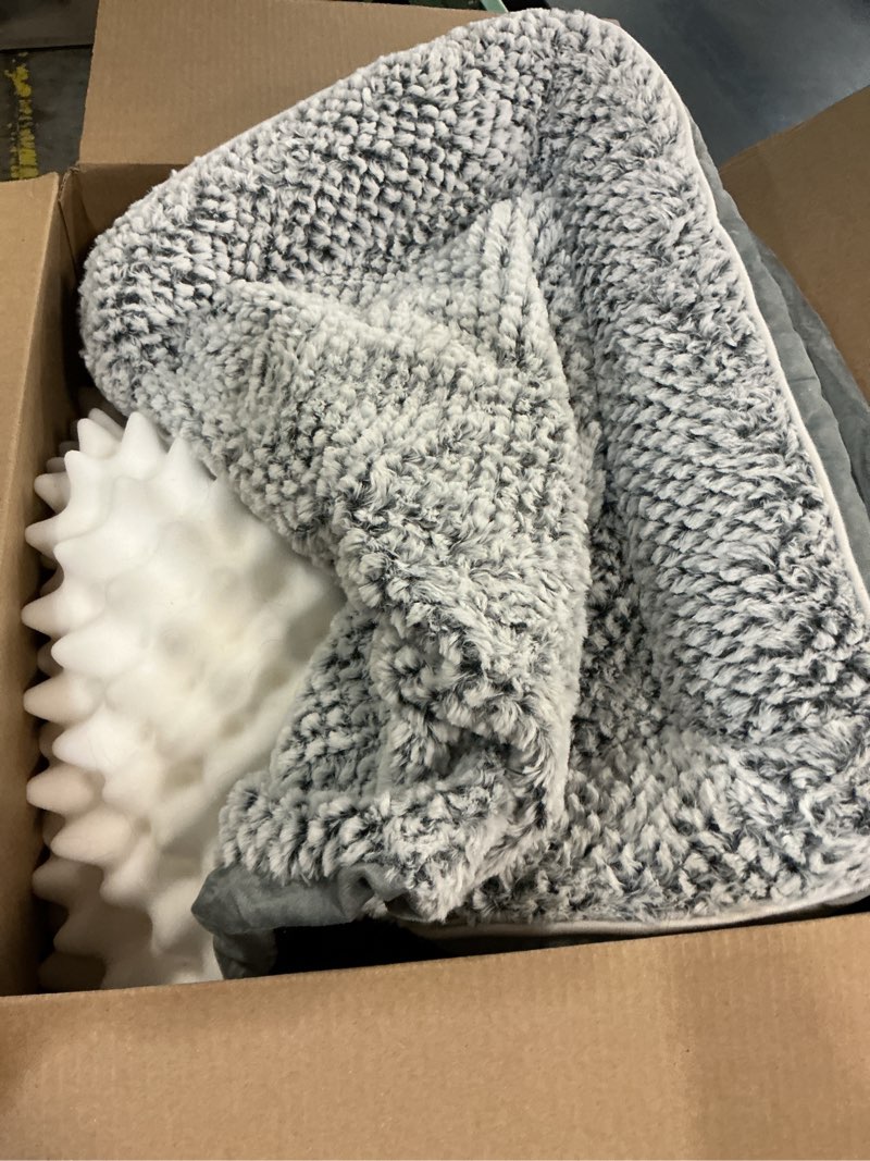 Condition photo showing As Is for Orthopedic Dog Beds for Large Dogs,Waterproof Dog Bed, Egg Crate Foam Bed for Large Dogs, Big Pet Bed with Washable Removable Waterproof Pillow Cover and Anti-Slip Bottom, Grey Grey 36"L x 27"W x 6.5"Th