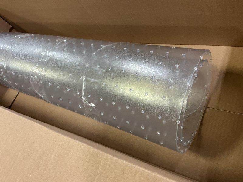 Condition photo showing Good Condition for office chair mat for carpets, clear computer desk chair mat for low carpeted floors, thick and sturdy carpet protector, easy glide and flat without curling(30'' x 48'' rectangle) 48" x 30" rectangle
