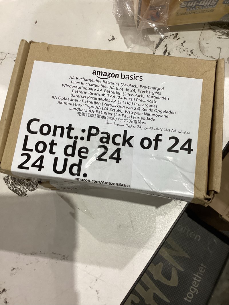 Condition photo showing New/Like New for Amazon Basics 24-Pack Rechargeable AA NiMH Batteries, 2000 mAh, 1.2V, Low Self Discharge, Pre-Charged, Recharge up to 1000x Times 24 Count (Pack of 1)