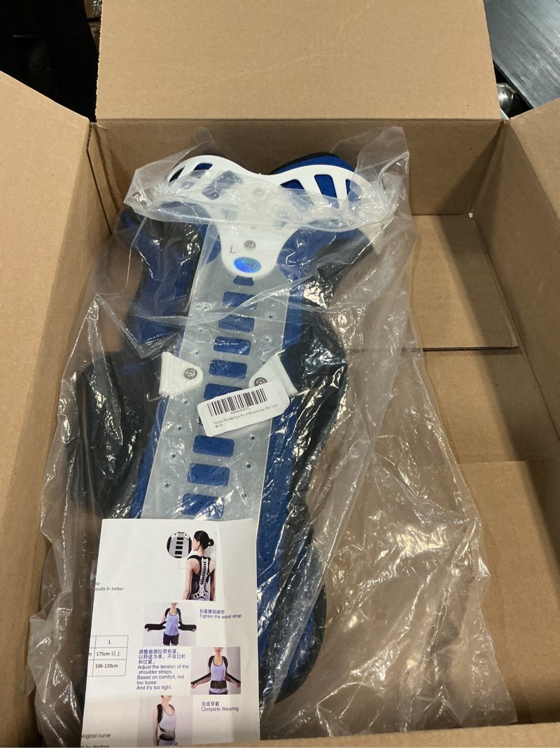 Condition photo showing Good Condition for adjustable spine posture corrector for back support,2026 new full scoliosis back brace posture corrector for kyphosis and vertebral compression fracture men and women (blue, large) blue large
