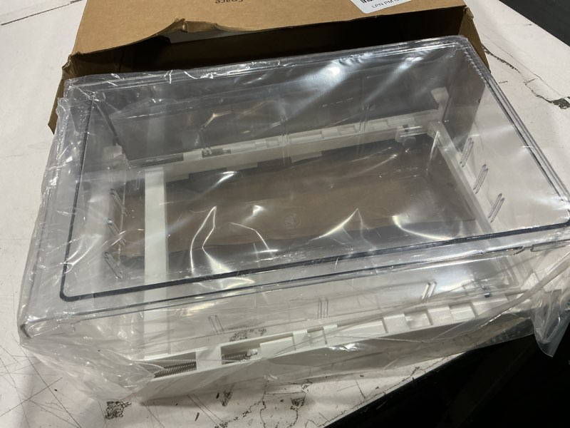 Condition photo showing Good Condition for yekoumax fridge drawer organizer, refrigerator organizer bins, pull out with handle, fridge shelf holder storage box, clear container for food,drinks,fit for fridge shelf under 0.6" (2 pack medium)