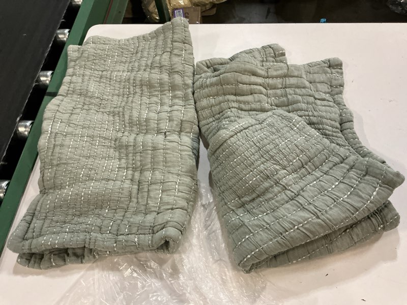 Condition photo showing Good Condition for organic cotton channel stitch sham set, standard, green