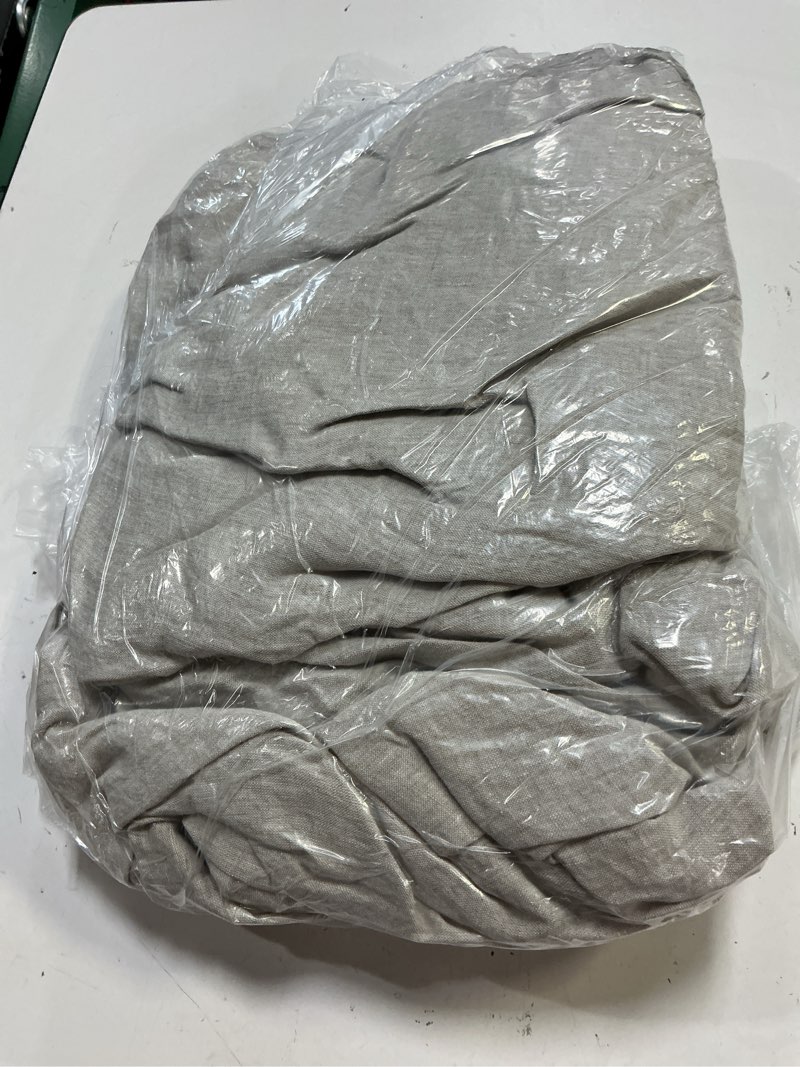 Condition photo showing As Is for european linen duvet cover, full/queen, natural chambray quince