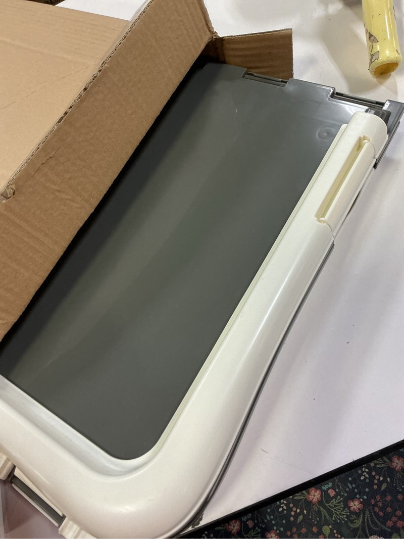 Condition photo showing Good Condition for Amazon Basics Dog Training Pad Holder, Secured Latches, Extra Thick and Non-Slip, Recycled Plastic, 28 x 34 inch, L, White and Charcoal 28'' X 34''