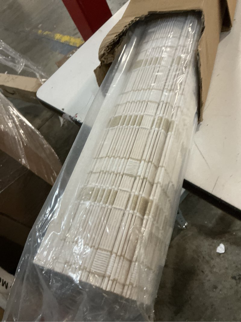 Condition photo showing Good Condition for lazblinds no tools no drill cordless bamboo roman shades, light filtering window treatment, roll up bamboo blinds for window 29'' w x 64'' h, whitewash b whitewash b 29'' w x 64'' h