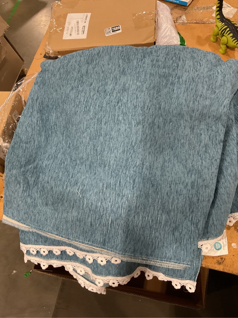 Condition photo showing Good Condition for sofa covers for 2 3 cushion couch cover, sofa slipcovers loveseat recliner sofa throw blankets with lace tassel furniture protector cover for pets kids,cats,dogs (blue 180x260cm(71x102in))