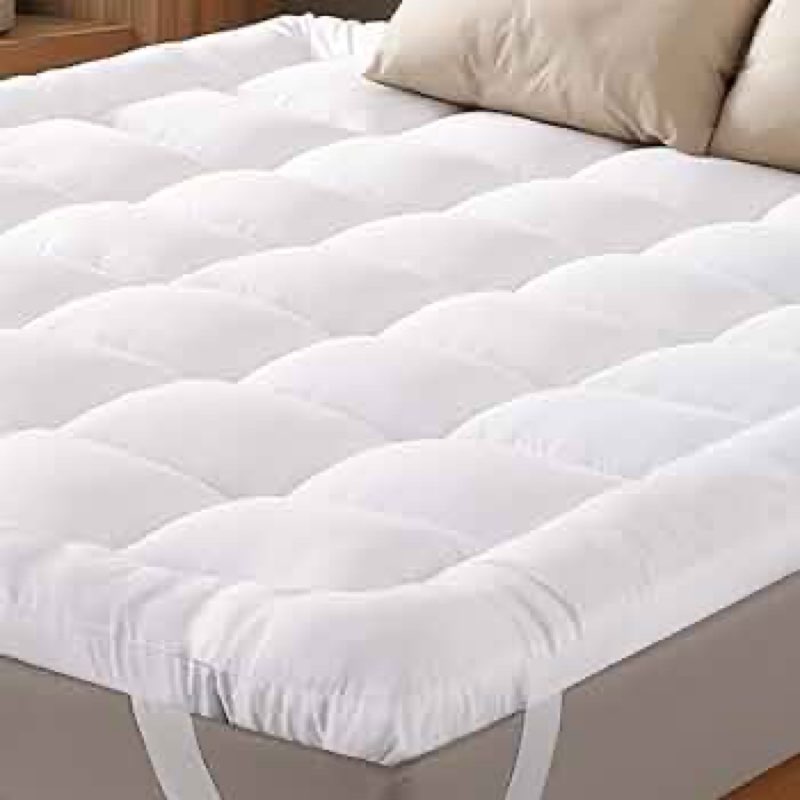 Ultra Soft King Mattress Topper - Cloud-Like Mattress Pad for Back Pain Relief - Breathable Cooling 