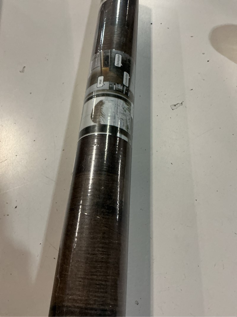 Condition photo showing New/Like New for oxdigi vinyl flooring roll 24"x 393"/64 sq.ft, peel and stick barnwood shiplap reclaimed planks self adhesive floor tiles waterproof floor covering for kitchen, bathroom, brown wood contact ppaer 24"wx 393"l (64 sq.ft) dark barnwood boards