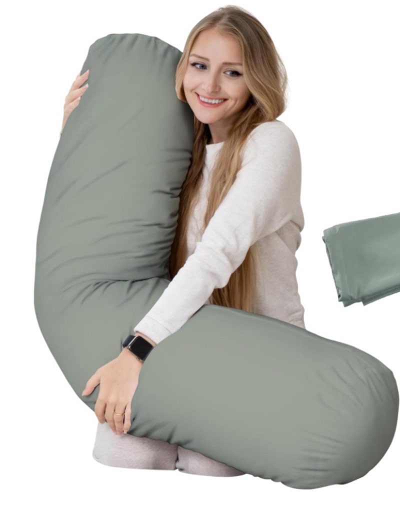 grey body pillow