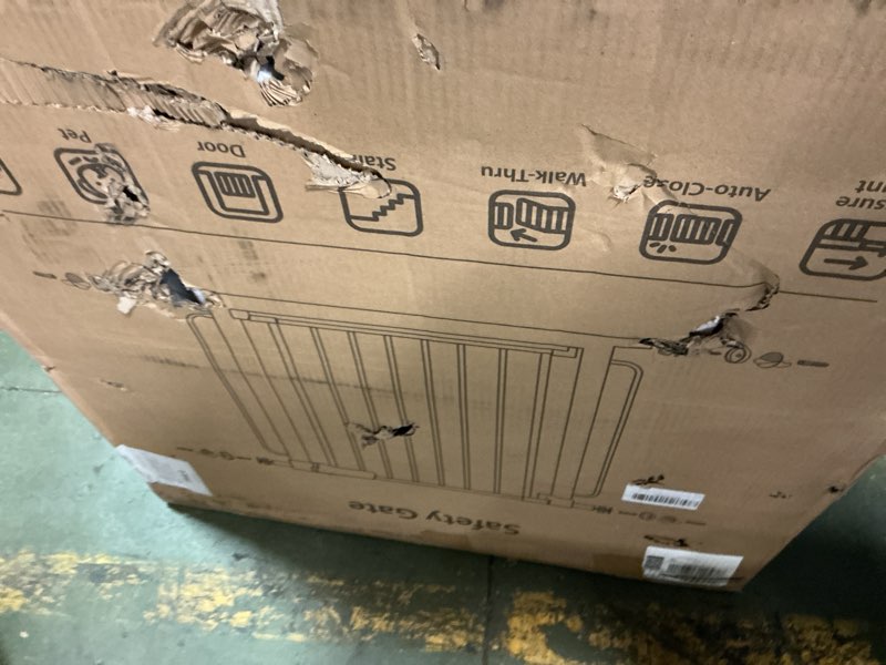 Condition photo showing New/Like New for Extra Wide Baby Gate with Door 53.4-62 Inch Pressure Mounted, Auto Close Child Baby Gates for Doorways No Drill, Walk Through Dog Gate Indoor for The House, White