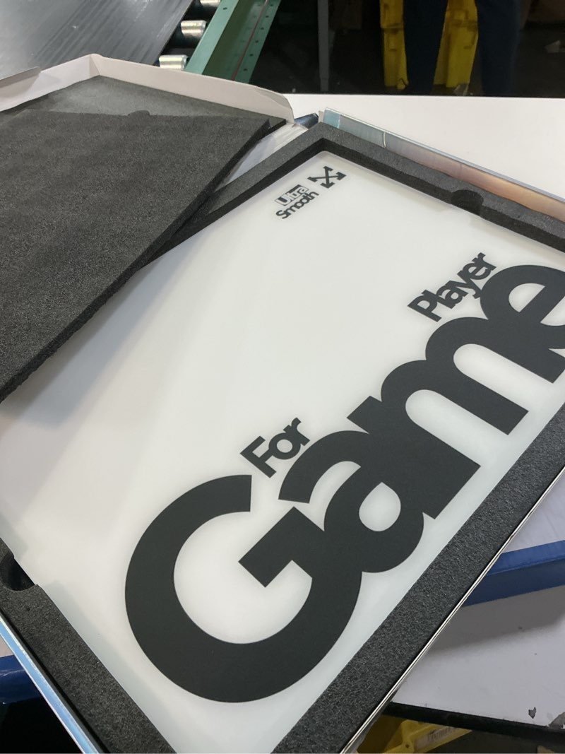 Condition photo showing Good Condition for tempered glass gaming mouse pad, 15.7x11.8in 1.8mm ultra thin, micro-etched surface, anti-slip base, scratch resistant, for esports & office, compatible with optical laser mice (white) 15.7l x 11.8w inches white
