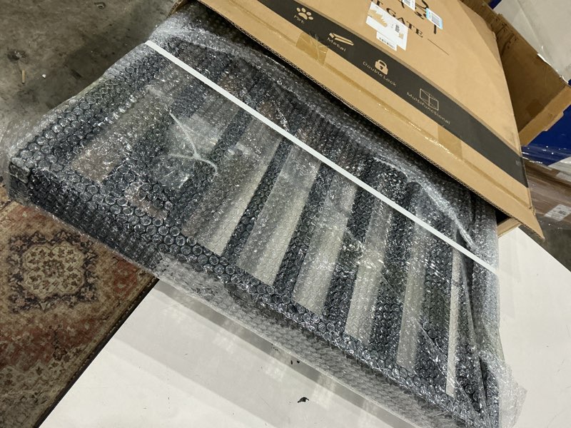 Condition photo showing Good Condition for snuowu 3 panels full matel freestanding dog gates, 72" extra wide 36" tall free standing dog pet gate for indoor & outdoor. foldable pet fences for doorways, house, stairs, porch, deck, yard ?3 panels?72"w*36h" black