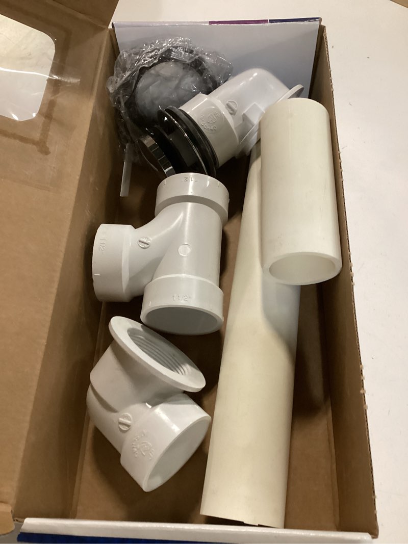 Condition photo showing Good Condition for Westbrass A49321-62 1-1/2" x 12" Bath Waste & Overflow Assembly with One-Hole Faceplate Cover and Tip-Toe Drain Plug-SCH. 40 PVC, Matte Black