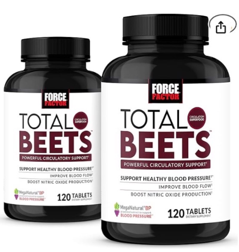(BBD 10/2028)  Force Factor Total Beets Nitric Oxide Supplement with Beet Root Powder, Nitrates, Grapeseed Extract