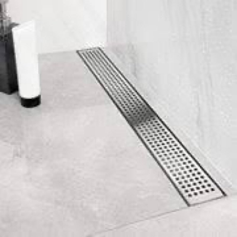 Neodrain 36-Inch Linear Shower Drain with Removable Quadrato Pattern Grate,Professional Brushed 304 Stainless Steel Rectangle Shower Floor Drain Manufacturer,with Leveling Feet,Hair Strainer