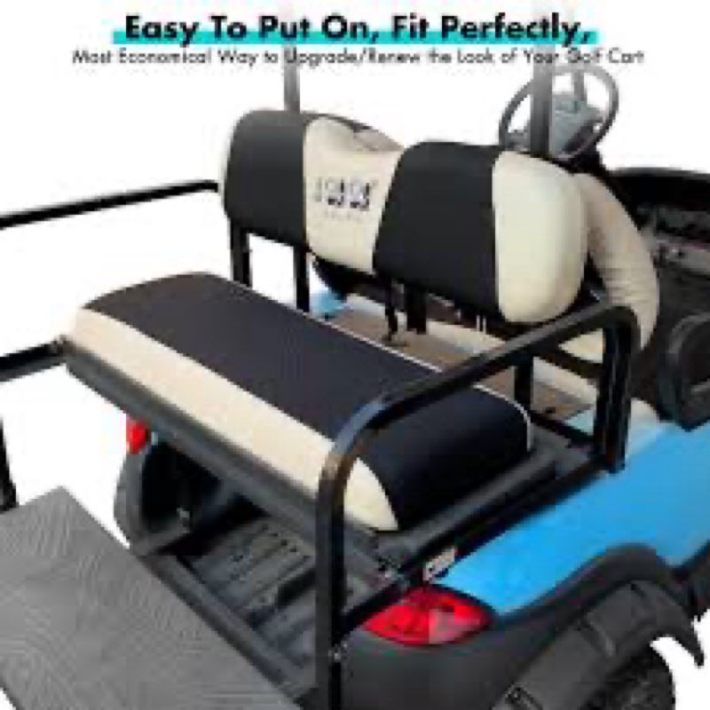 Golf Cart Seat Covers 2 PCS Front and Rear Seat Covers Sets for Club Car Precedent Tempo and Yamaha 