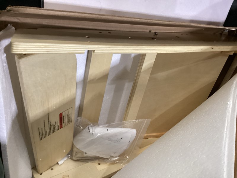 Condition photo showing As Is for Foldable Toddler Tower 95% Preassembled Kitchen Stool Helper Folding Step Stool for Kids with 3 Adjustable Height Montessori Toddler Standing Tower for Kitchen Counter Sink Natural