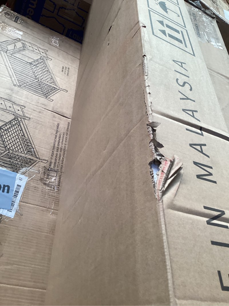 Condition photo showing As Is for YITAHOME Farmhouse TV Stand for 65 Inch TVs, Entertainment Center with Storage Cabinets and Sliding Barn Doors, Rustic Media Console Table for Living Room, Grey White/Grey Wash 59'' without Mount Grey White/Grey Wash