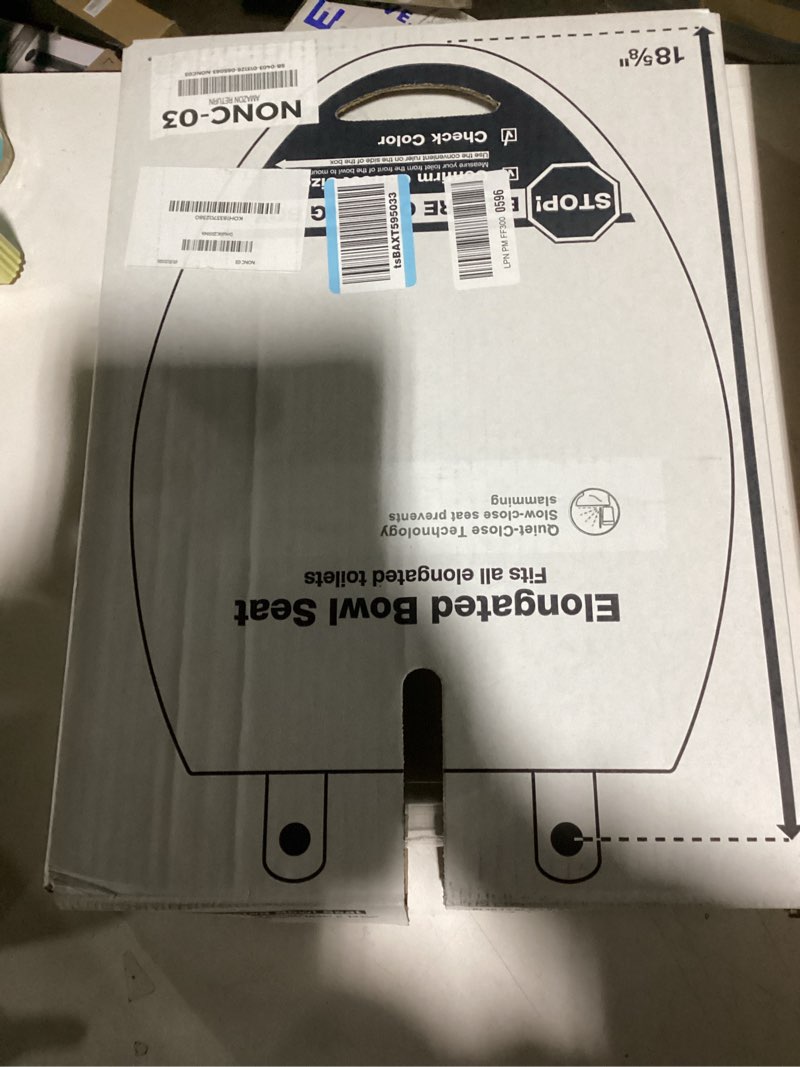 Condition photo showing New/Like New for KOHLER 20110-0 Brevia, Slow Close Toilet Seat, Elongated Toilet Seat, Grip-Tight Bumpers Quick-Attach Hardware, White White Elongated Quiet-Close