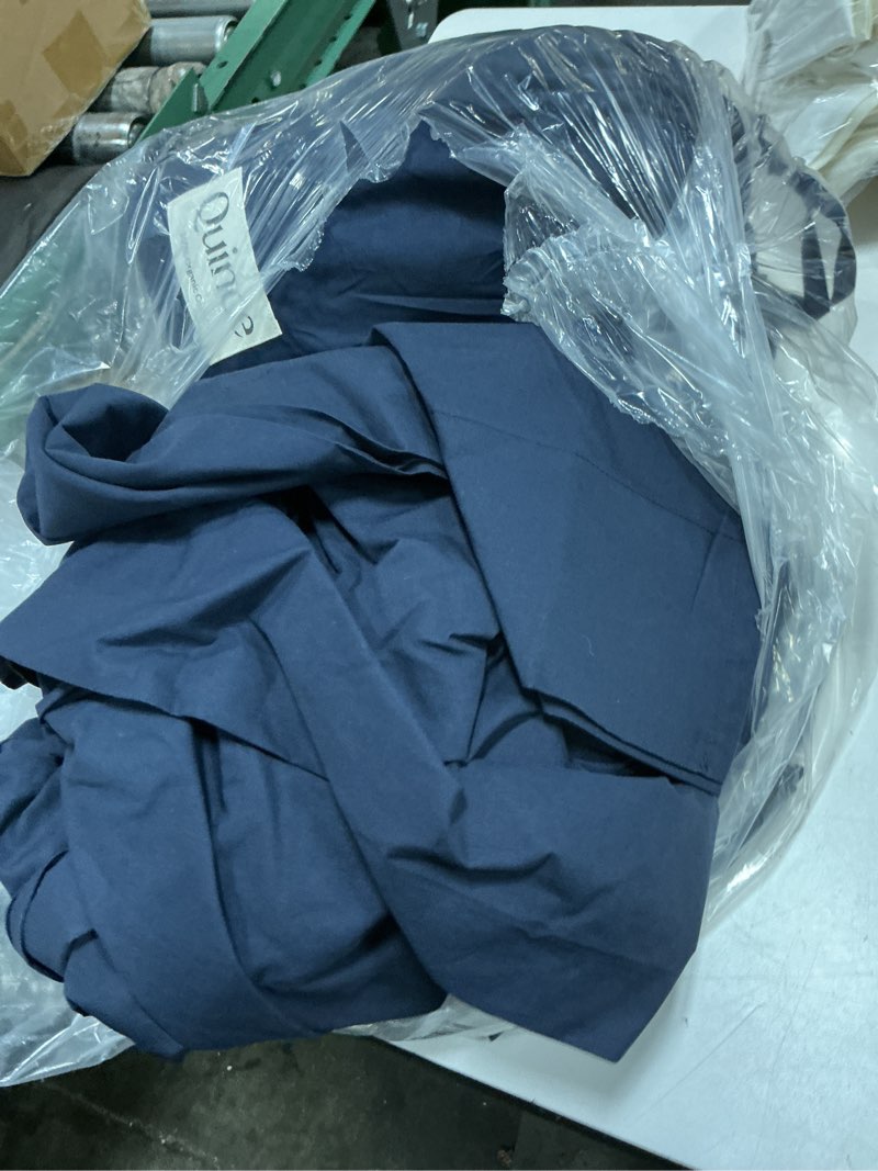 Condition photo showing As Is for organic crisp percale deluxe bedding bundle, king, navy