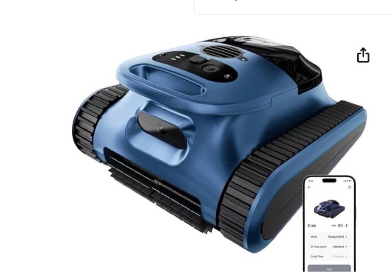 Cordless Robotic Pool Cleaner - Pool Vacuum 180W Brushless Motor, 45,000Pa Suction, Wall Climbing, A