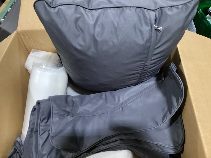 Condition photo showing Good Condition for incomplete waterproof outdoor cushions for patio furniture, fade resistant backrest and deep seat cushion set with removable cover, 22 x 22 inch, dark grey, set of 4 22*22 + 22*20 inch dark grey 4