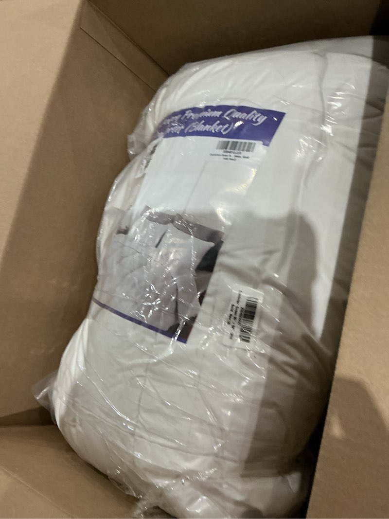 Condition photo showing As Is for krishna all season down alternative comforter duvet insert with corner loops, ultra soft fluffy, breathable, box stitched, queen 90" x 92", white white queen