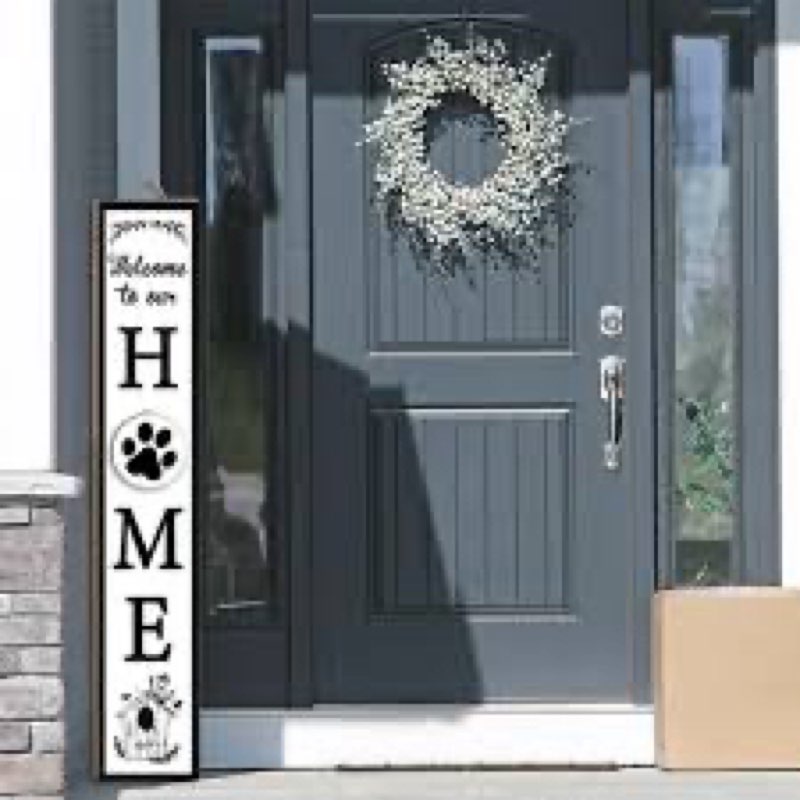 Nialnant St Patricks Day Welcome Home Sign for Front Porch Standing, Interchangeable Rustic Wooden O