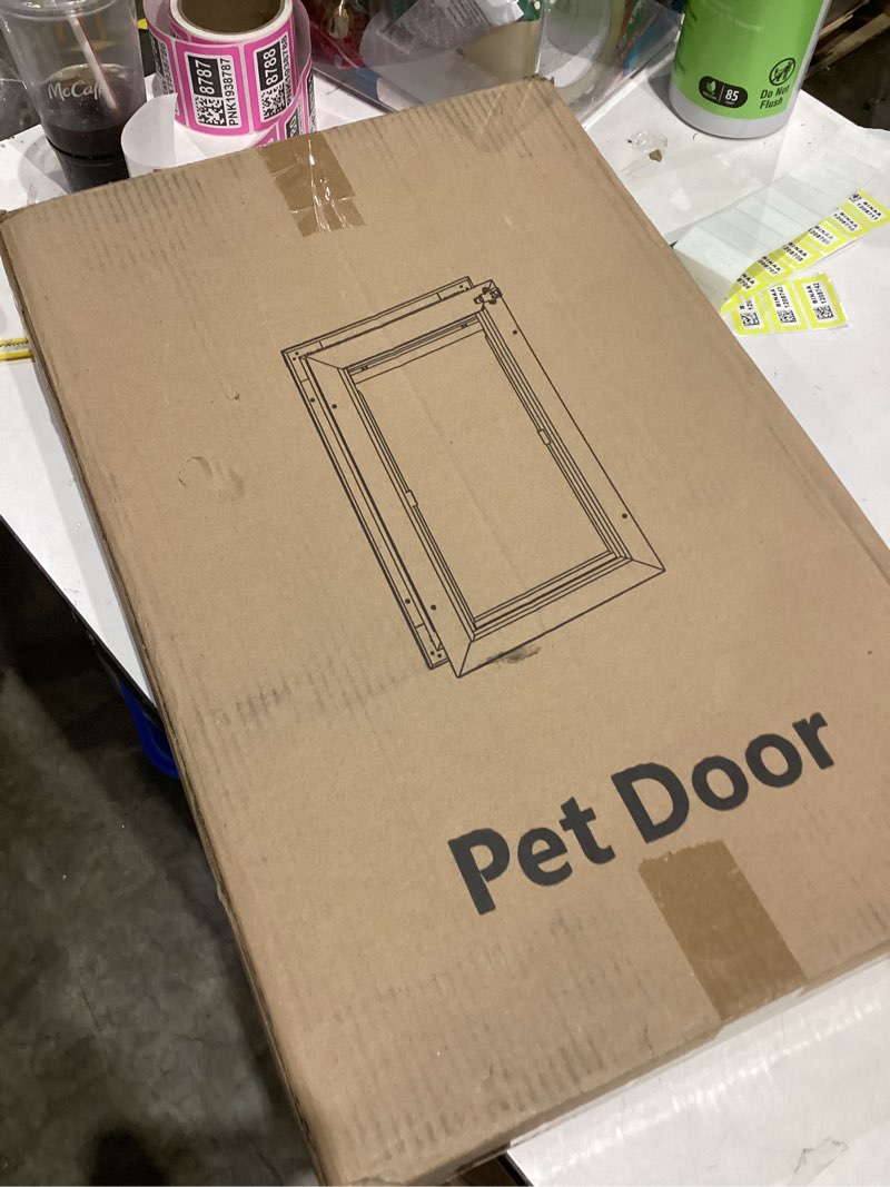Condition photo showing New/Like New for Dog Door, All Aluminum Large Dog Door, Heavy Duty Doggy Doggie Pet Door for Install in Interior Exterior Doors or Wall, 2 Magnetic Flaps, Energy Efficient, Closing Panel for Pets Up to 110Lb