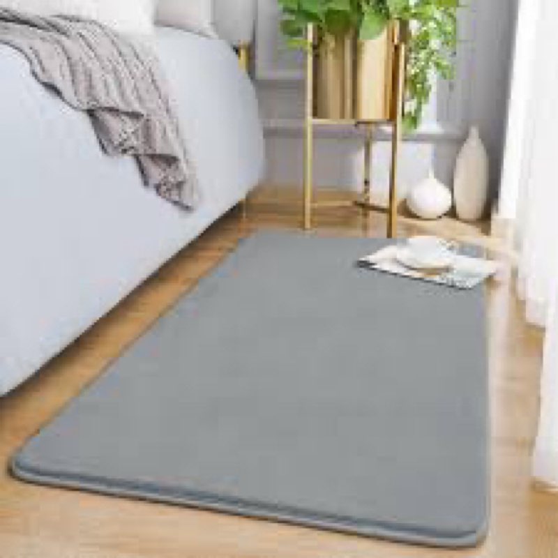 Amearea Modern Washable Runner Rugs, 2x4 Feet Grey Bedroom Runner Rug, Small Area Rugs for Bedroom L