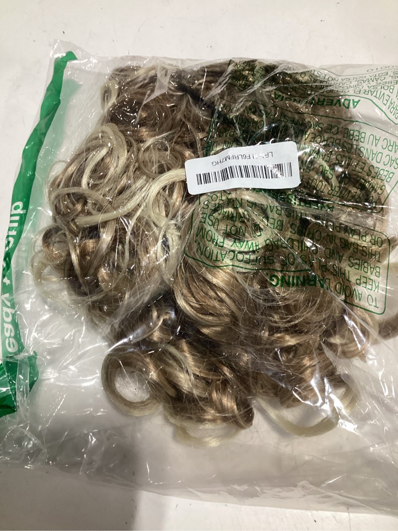 Condition photo showing As Is for aimole 16 inches short curly hair wigs women's wig 3/4 half wig with black headband(27t613) #27t613