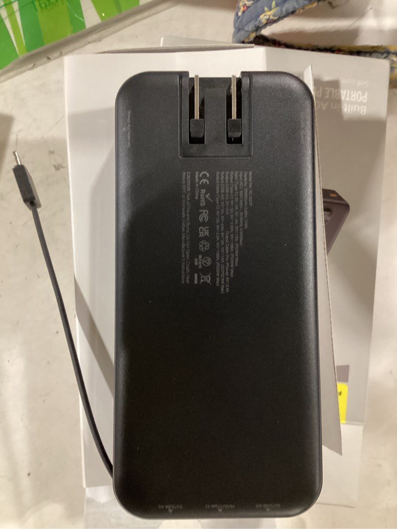Condition photo showing Good Condition for citicr portable charger power bank, 20000mah pd20w usb c fast charging with built-in cables & wall plug, external battery bank with led display, travel essential for iphone, ipad, samsung black black 20000mah