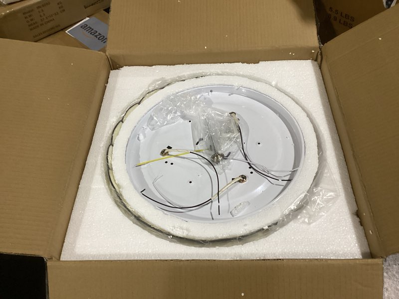 Condition photo showing Good Condition for Blue Mediterranean Ceiling Lights Tiffany Style Semi Flush Mount Ceiling Light Fixture with 16-Inch Hand-Made Glass Shade for Bedroom Living Room Hotel,A