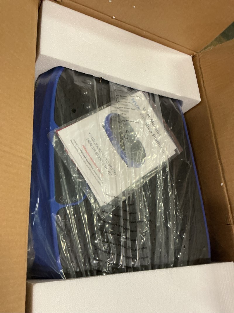 Condition photo showing New/Like New for Vibration Plate Exercise Machine, Vibrating Fitness Platform for Lymphatic Drainage, Full Body Shaker Workout Equipment, Bluetooth Music Shaping Vibrate Plate, Board Sport for Home Exercise Gym, Blue