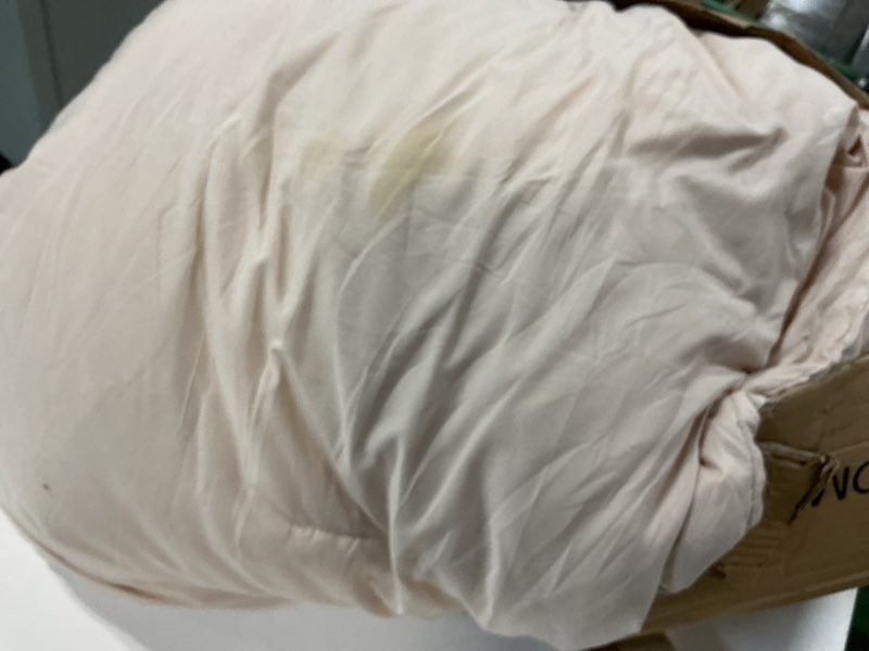 Condition photo showing As Is for muxhomo 7 pieces king comforter set, soft bed in a bag king size, all season bedding set with comforter, flat sheet, fitted sheet, pillowcases & shams, beige king(104"x 90") 01 - beige