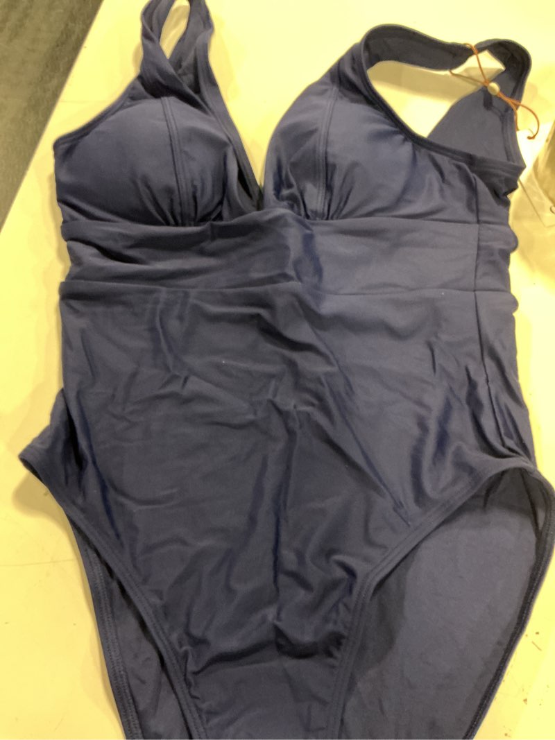 Condition photo showing Good Condition for italian plunge one-piece swimsuit, s, deep navy