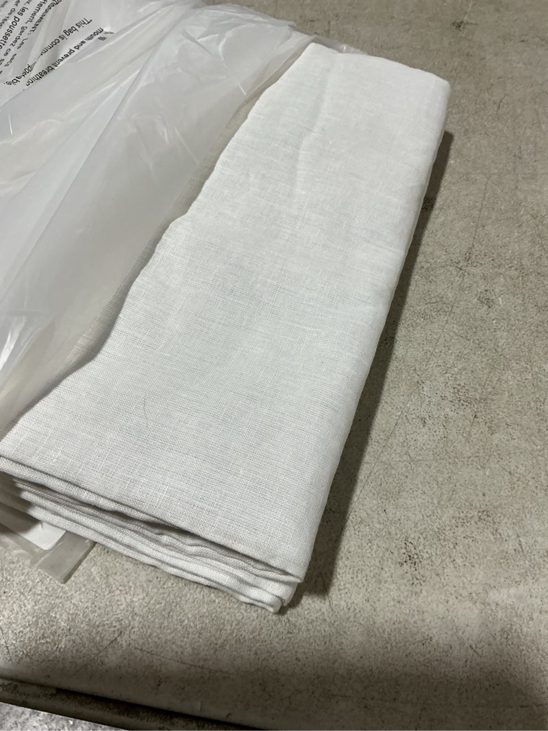 Condition photo showing Good Condition for european linen true blackout curtain, 48x96, white