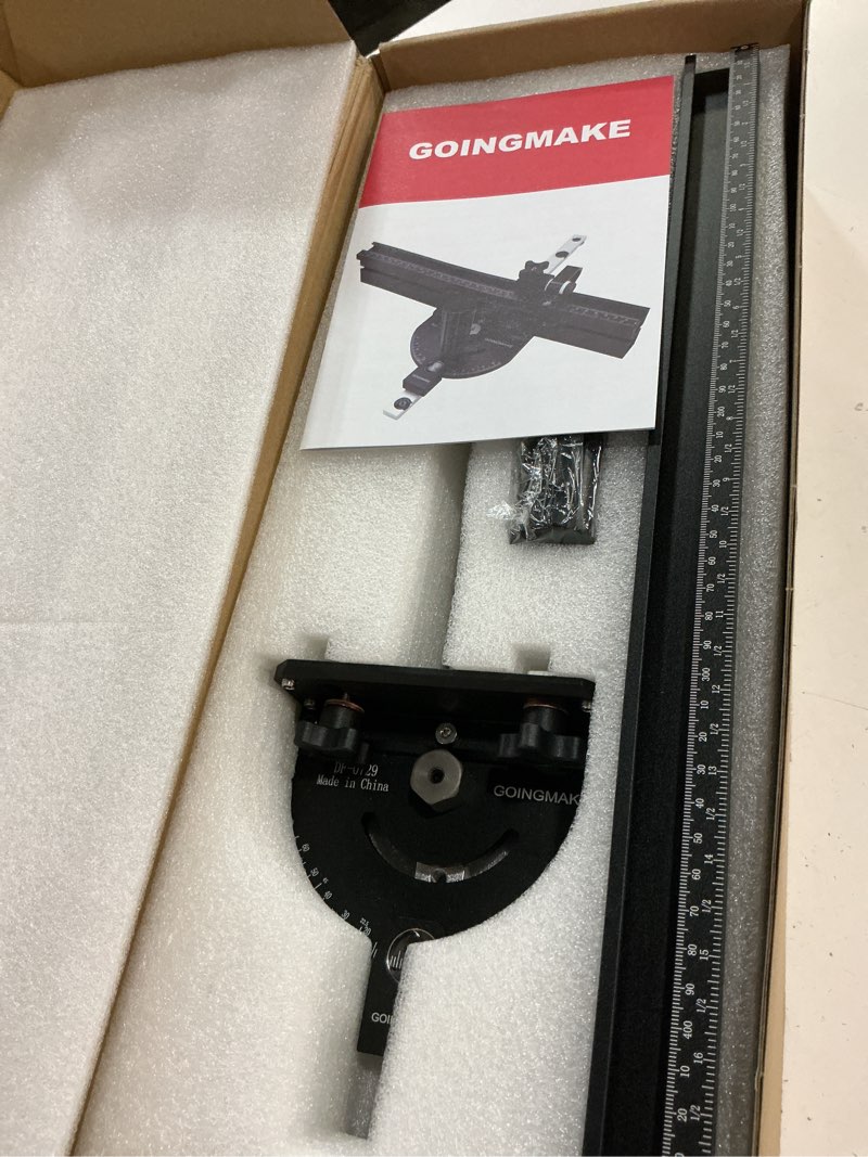 Condition photo showing New/Like New for goingmake portable table saw miter gauge with 18 inch fence and multifunction flip stop and positive angle stops, miter gauge for table saw accessories, for woodworking cuts, fits 3/4"x3/8" slot
