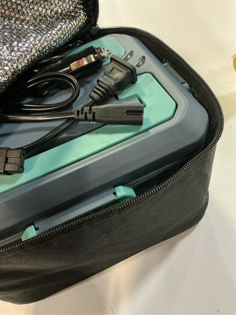 Condition photo showing Good Condition for annie & mia design electric lunch box for adults, 100w 3.5l 2-layer portable food warmer, dual mode 2.5l + 1l heated lunch box for adults, home/car/office/truck use, lonchera eléctrica portátil forest slate