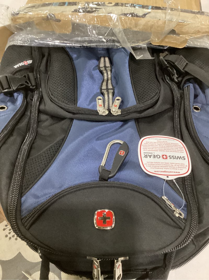 swissgear 1900 scansmart tsa laptop backpack fits 17 inch laptop with rfid protection and tablet pocket, blue/black, 19-inch