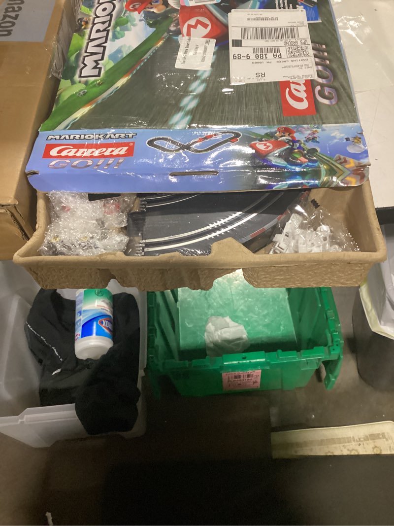 Condition photo showing As Is for carrera go electric powered slot car racing kids toy race track set 1:43 scale, mario kart